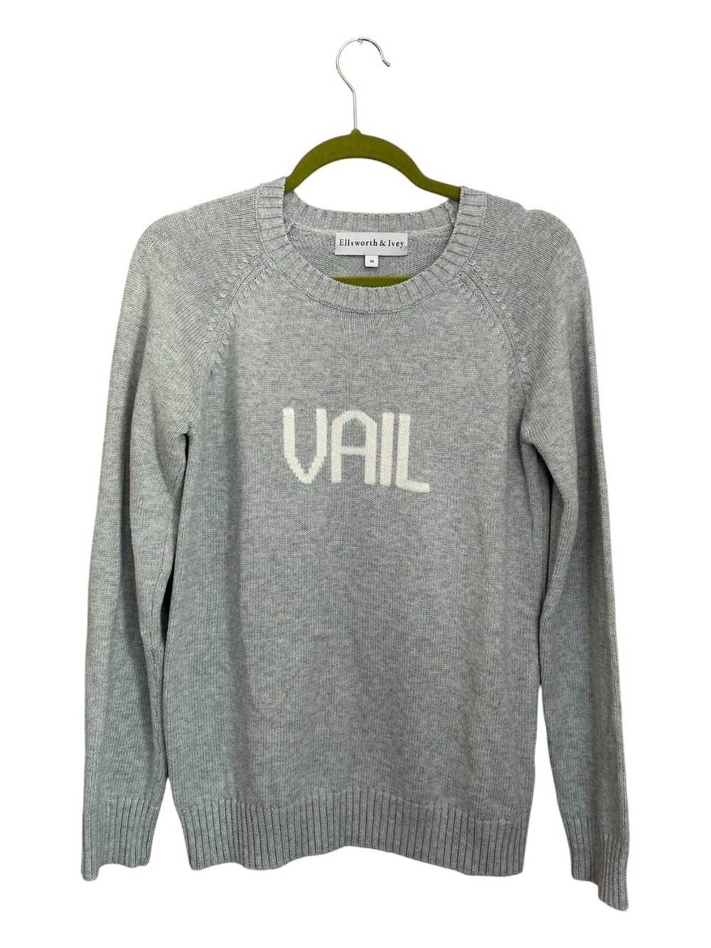 Ellsworth + Ivey Vail Crewneck Sweater Cozy Heather Gray Knit Pullover Size M